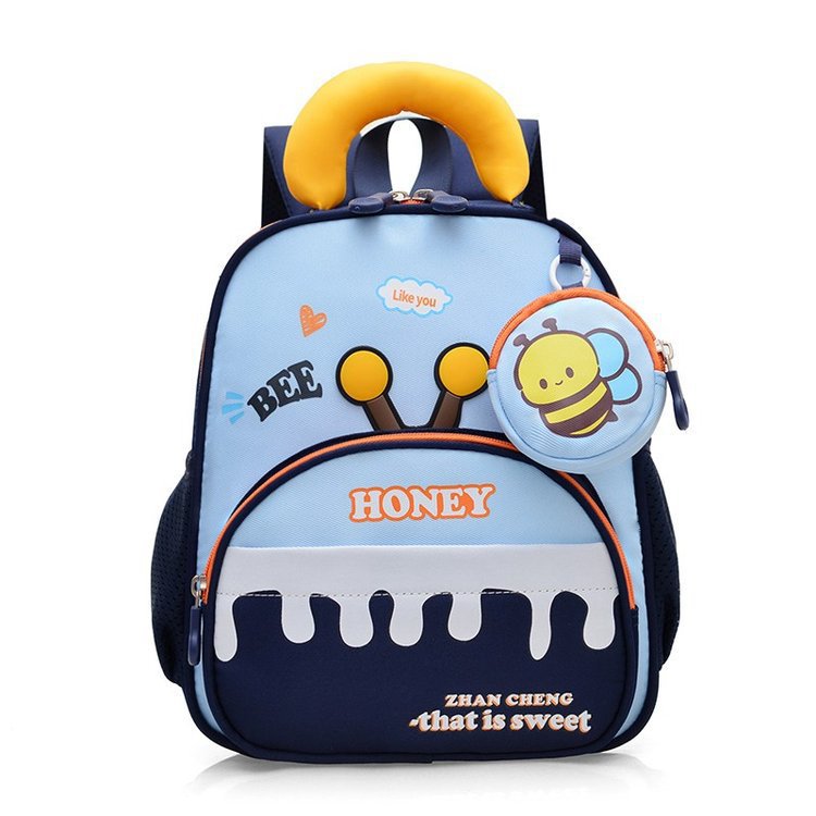 Children 's schoolbag for boys cartoon kindergarten large, medium and small classes 2-3-6 4 years old cute little bee portable backpack for going out Item Picture