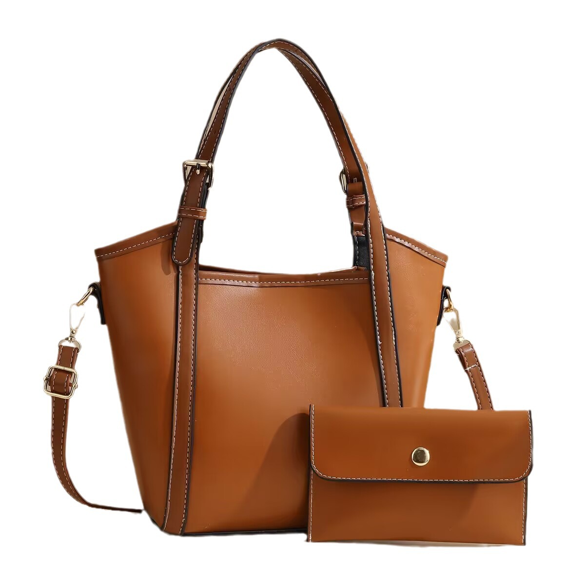 Two-piece single-shoulder bag manufacturer, Korean style simple and individual women's bag new style, versatile for foreign trade, crossbody large bag handbag Item Picture