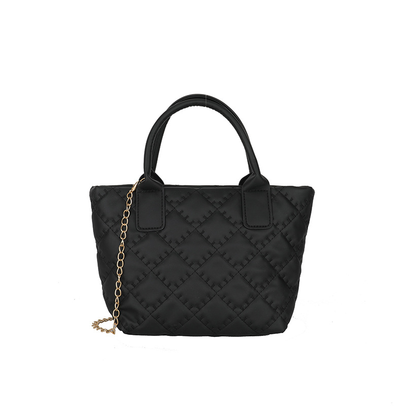 Korean-style embroidered diamond-shaped soft PU tote bag for spring 2024, a large-capacity, high-quality single-shoulder crossbody bag Item Picture