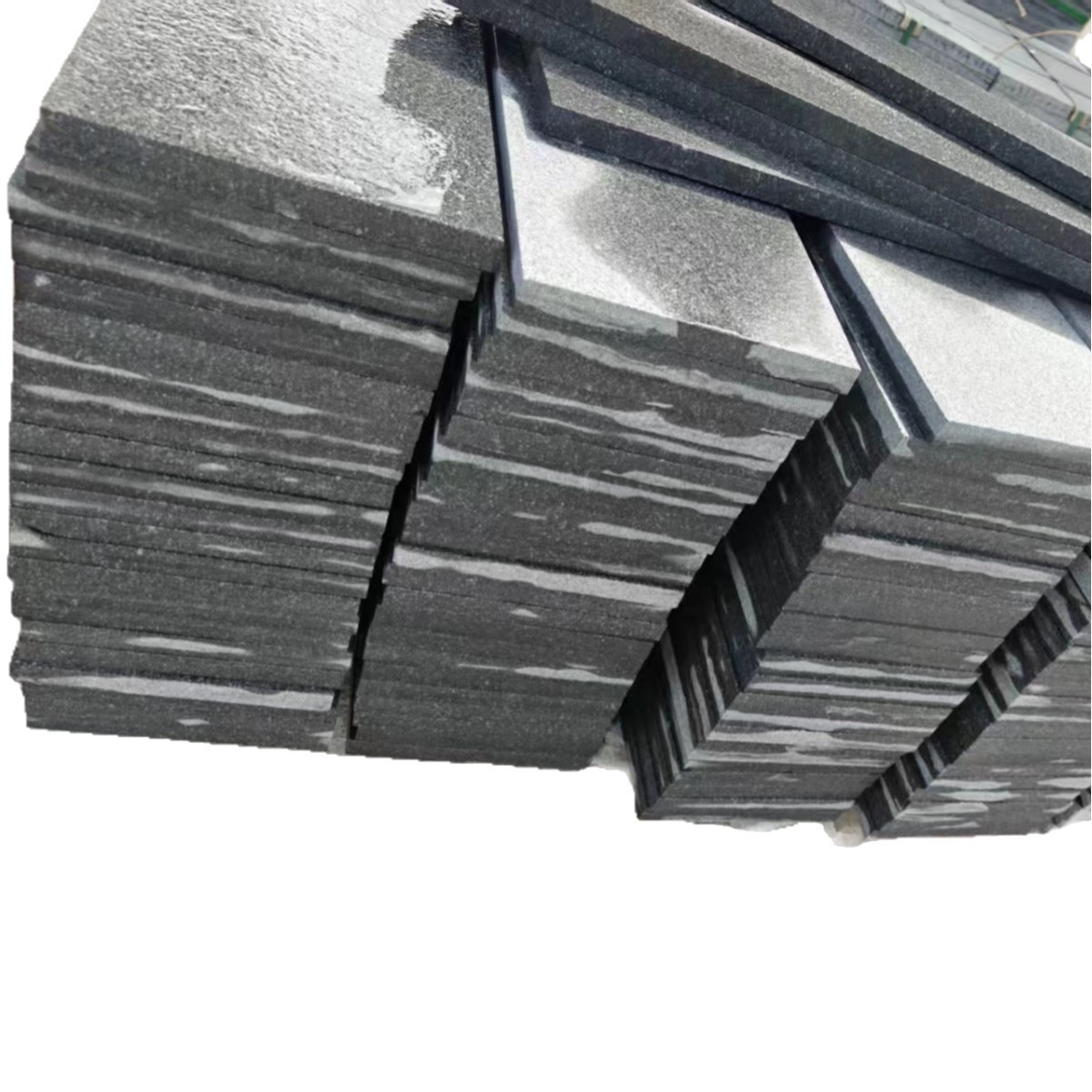 Binzhou green-faced floor paving stones, black marble, granite flamed slabs, square ground paving stones, stone materials for home decoration Item Picture