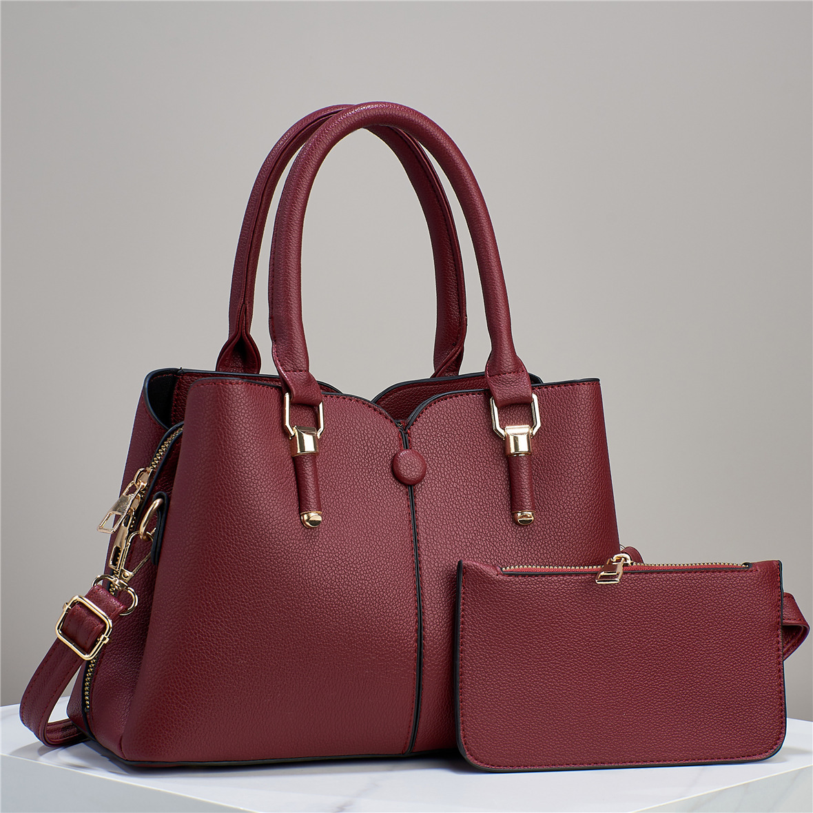 Cross-border best-selling handbag, high-end and simple 2023 new women's bag, large capacity two-piece set, stylish and elegant details Picture