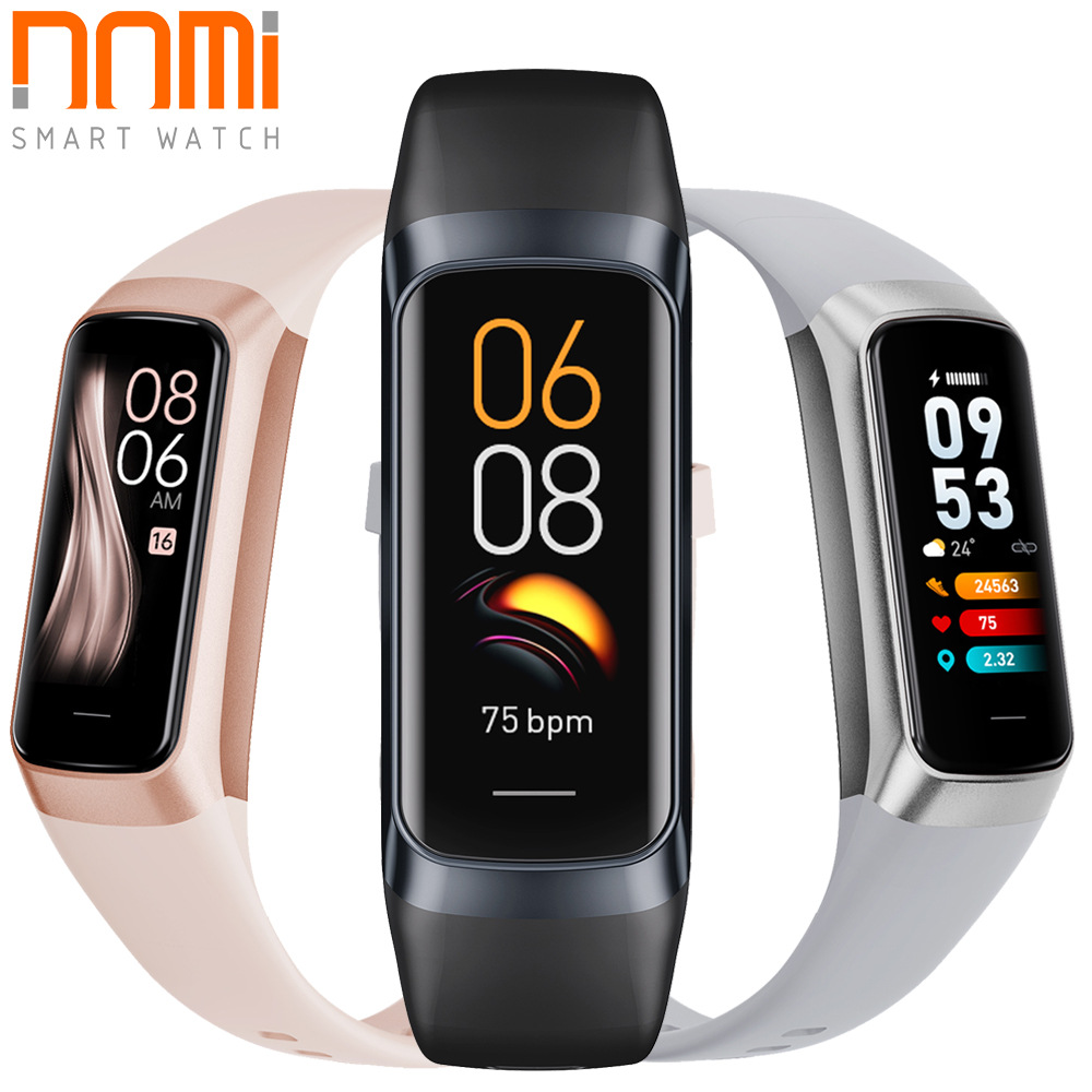 The new 1.1-inch AMOLED step-counting alarm, weather, multi-exercise mode, heart rate and blood oxygen C60 smart bracelet full figure