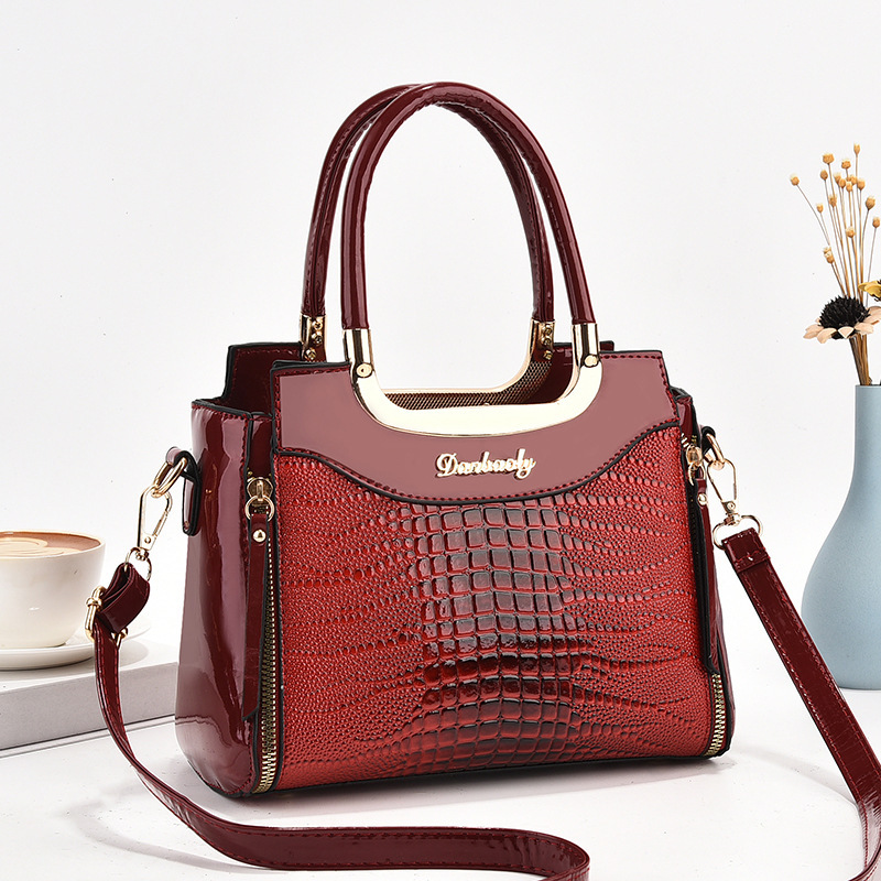 One-piece consignment for 2024 new embossed crocodile pattern women's trendy and stylish one-shoulder handbag Specification drawing