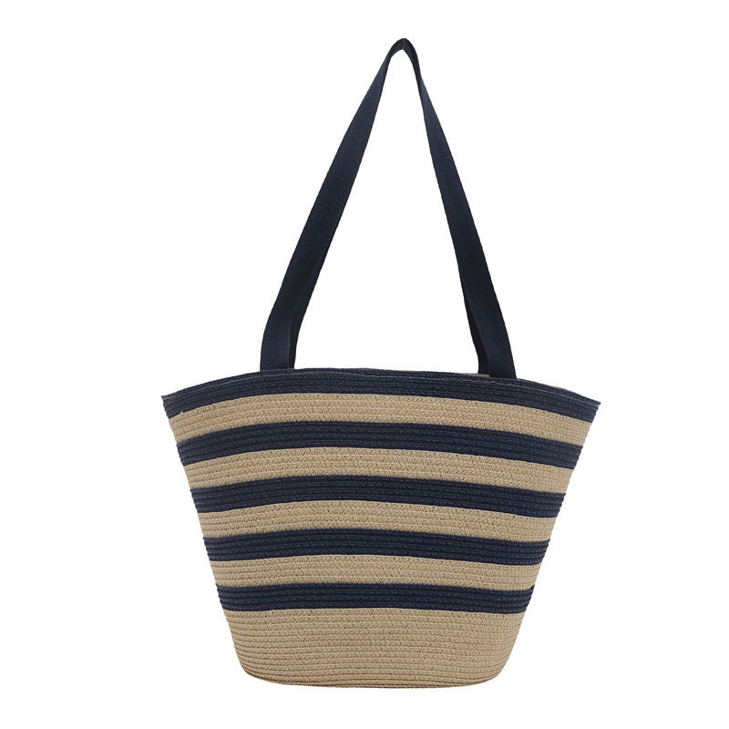 A new 2025 summer Instagram-style straw bag for women, a large-capacity single-shoulder bag for outdoor trips and vacations by the beach and seaside Item Picture