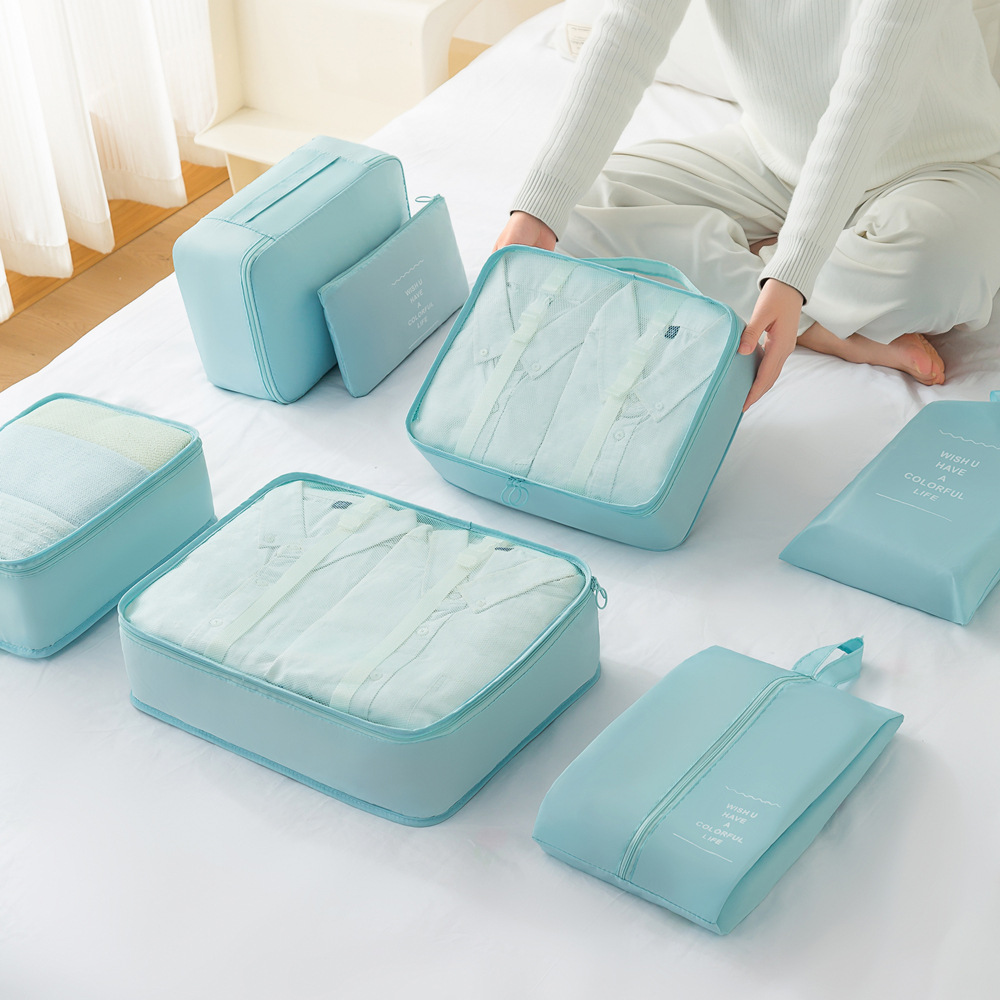 Travel seven-piece storage set, large-capacity portable storage bag, clothing, shoes and socks storage bag, underwear classification bag details Picture