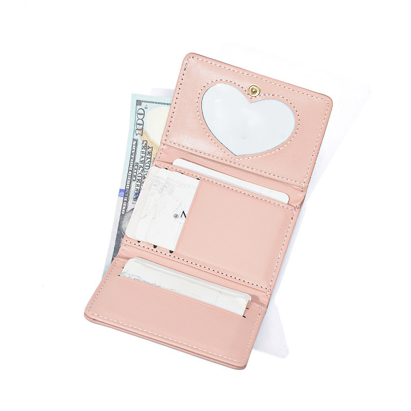 Wholesale of new Korean version 30% off short women's wallets, fresh and stylish ins folding wallet Specification drawing