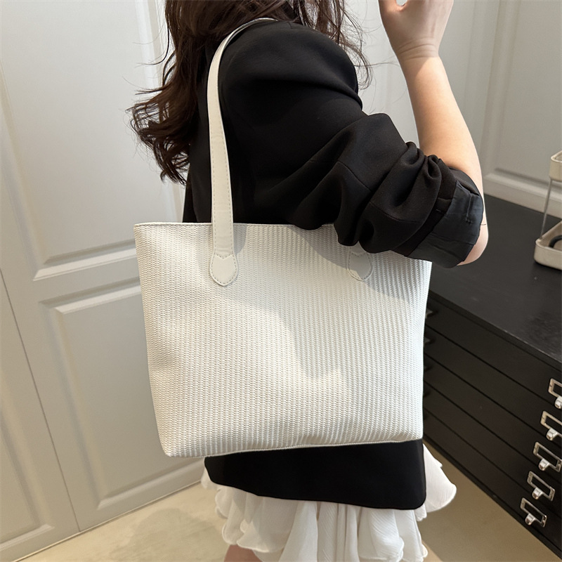 Cross-border bags, women's large capacity 2025 new style vacation beach bag, woven bucket bag, vegetable basket, commuter tote bag details Picture