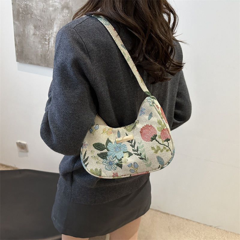Simple and sweet style single-shoulder bag 2025 new simple and fashionable tote bag, casual large-capacity underarm crossbody bag for women details Picture