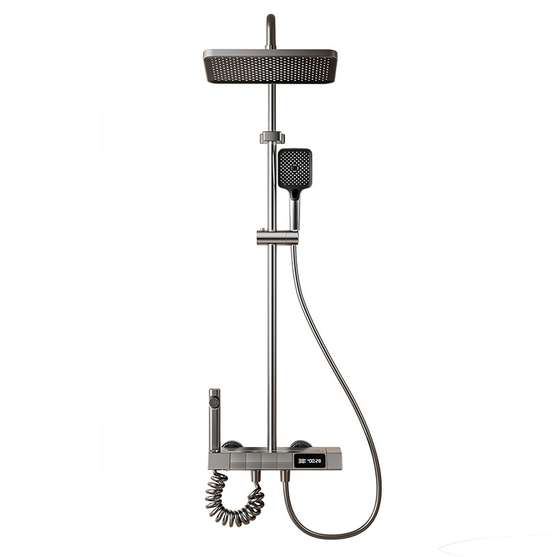 Wholesale of bathroom rain guns, grey shower heads, hotel-specific shower heads, complete sets of digital ambient light shower heads Item Picture