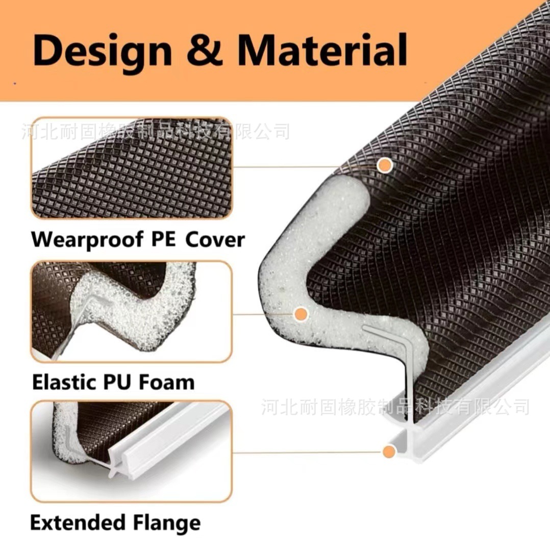 PU coated sealing strips for wooden doors, V-shaped slot sealing strips, and special rubber strips for wooden door gaps abroad Application Scenario