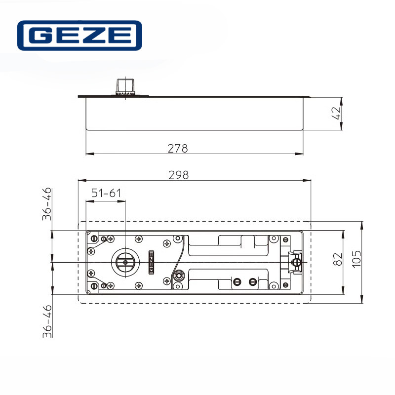 Genuine GEZE German GEze floor spring 500NV/500NEN3/550NV glass door with or without frame floor spring Application Scenario