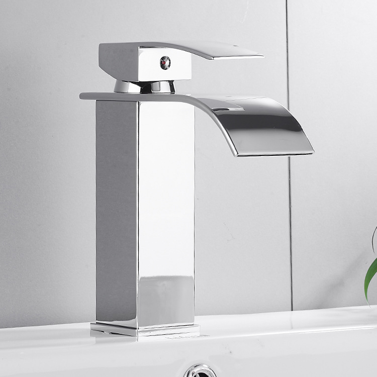 Cross-border waterfall faucet, washbasin faucet, hot and cold washbasin, under-counter basin, countertop basin, washbasin faucet details Picture