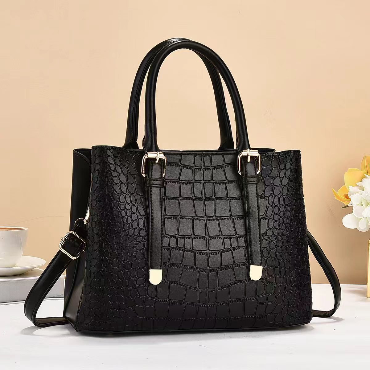 New stone-patterned cross-border high-end large bag, light luxury single-shoulder bag, large-capacity commuting all-purpose hand-held tote bag full figure