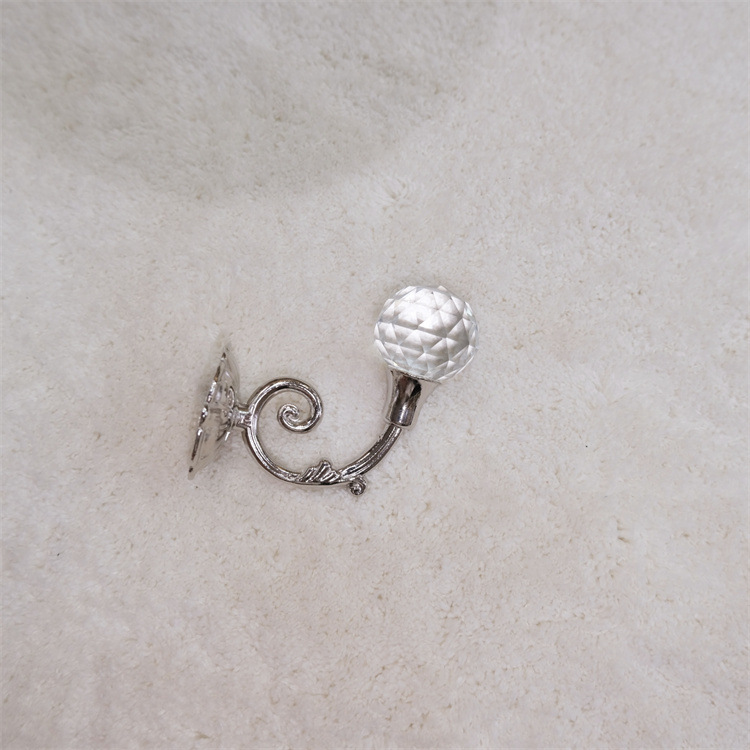 【 Yonghao Hardware 】 Factory direct sales of engraved small crystal balls, aluminum alloy curtains, wall hooks, and crystal hooks Specification drawing