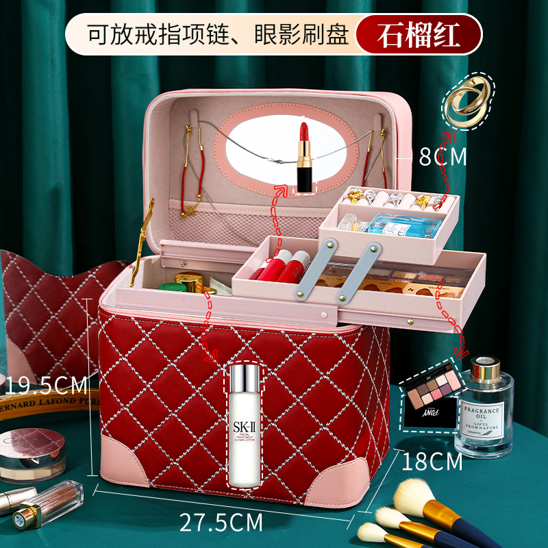 Multi-functional makeup bag, super large capacity, women's portable 2022 new super popular storage box, high-end hand-held makeup case Application Scenario