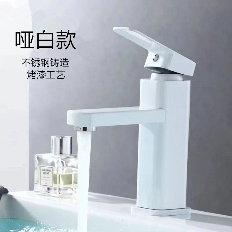 Black faucet for bathroom cabinet, hot and cold countertop basin, washbasin, washbasin, household single-hole engineering faucet Application Scenario