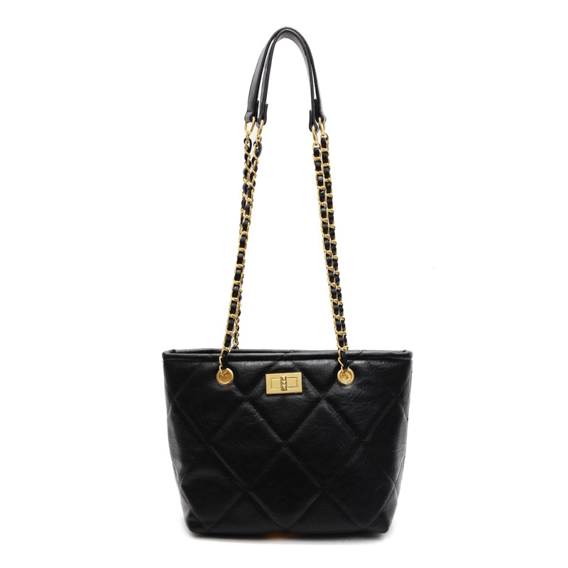 Diamond-shaped chain bag for women, 2025 new style, trendy and fashionable single-shoulder bag, casual large-capacity tote bag, commuting large bag Item Picture