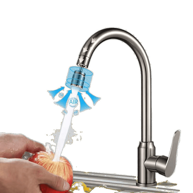 Kitchen hot and cold water faucet, vegetable washing water two-in-one rotating sink, household single-cooling stainless steel Amazon Item Picture