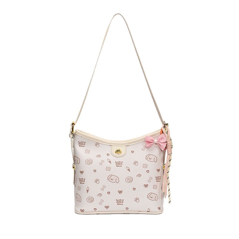 Fresh, fashionable and versatile printed tote bag for women 2025 new style casual and simple single-shoulder underarm bag for commuting crossbody Item Picture