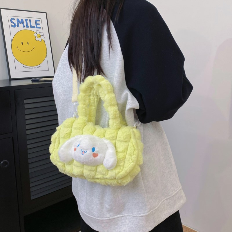 New plush toy cartoon doll bag, single-shoulder crossbody handbag, claw machine doll gift bag manufacturer wholesale Specification drawing