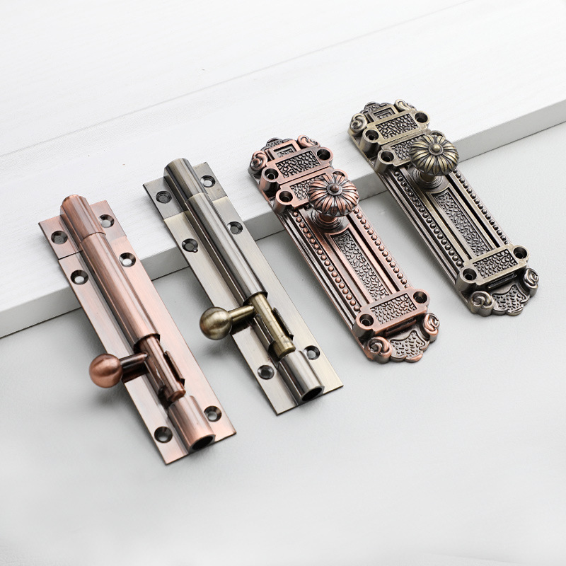 Thickened European antique copper latch, retro door and window latch, golden door bolt, door latch, bathroom door alloy exposed latch Specification drawing