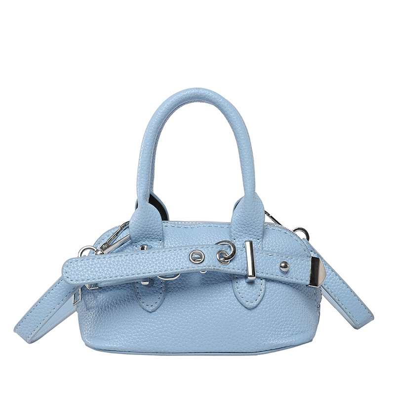 Cross-border 2025 Summer New lychee patterned shell bag, simple women's bag, single-shoulder bag, trendy crossbody bag, mini handbag Item Picture