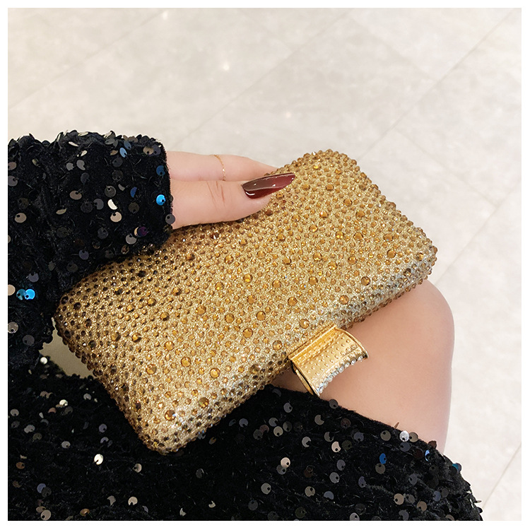 Cross-border ladies' glittering banquet bag, hot diamond lady's dinner bag, luxurious water diamond clutch bag, party evening dress bag Item Picture