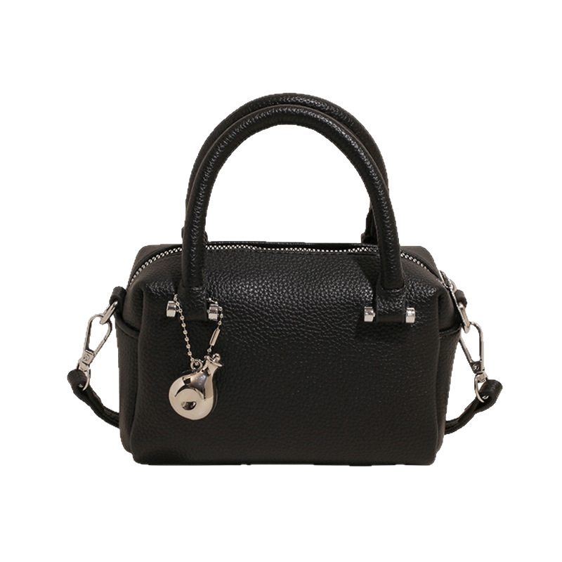 The 2025 new lychee pattern hand-held Boston bag exudes a sense of high-end fashion for women. It is a stylish single-shoulder bag with a solid color crossbody Item Picture