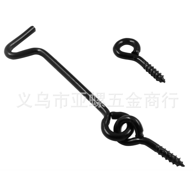 Carbon steel window hook, thickened solid windproof hook, matte black window hook, lock, sliding door buckle, old-fashioned window hook Application Scenario