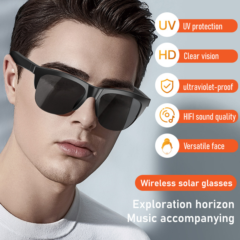 F06, F07, F08 new cross-border foreign trade Bluetooth smart glasses, UV-resistant sunglasses and fashionable glasses full figure