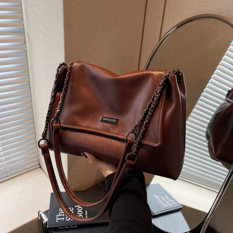 Simple, elegant, fashionable and versatile single-shoulder bag for women, 2024 new large-capacity tote bag, casual and retro small square bag Specification drawing