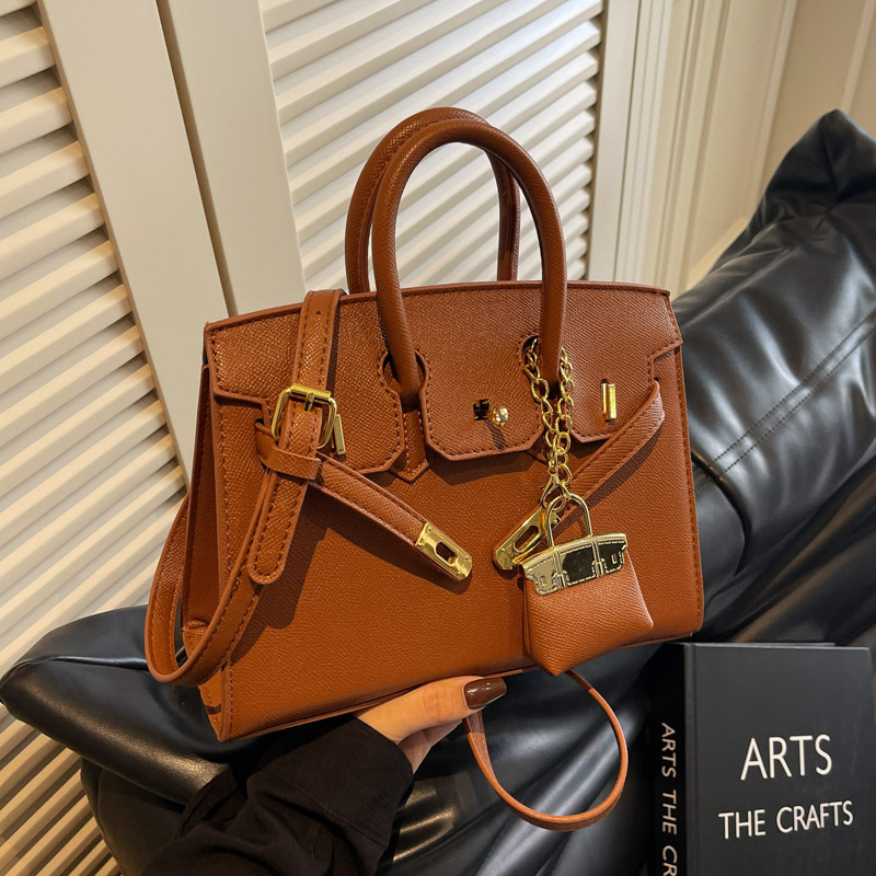 Simple hand-held platinum bag for women, 2025 new trendy bag, versatile large-capacity Kelly bag for women, single-shoulder crossbody bag Specification drawing