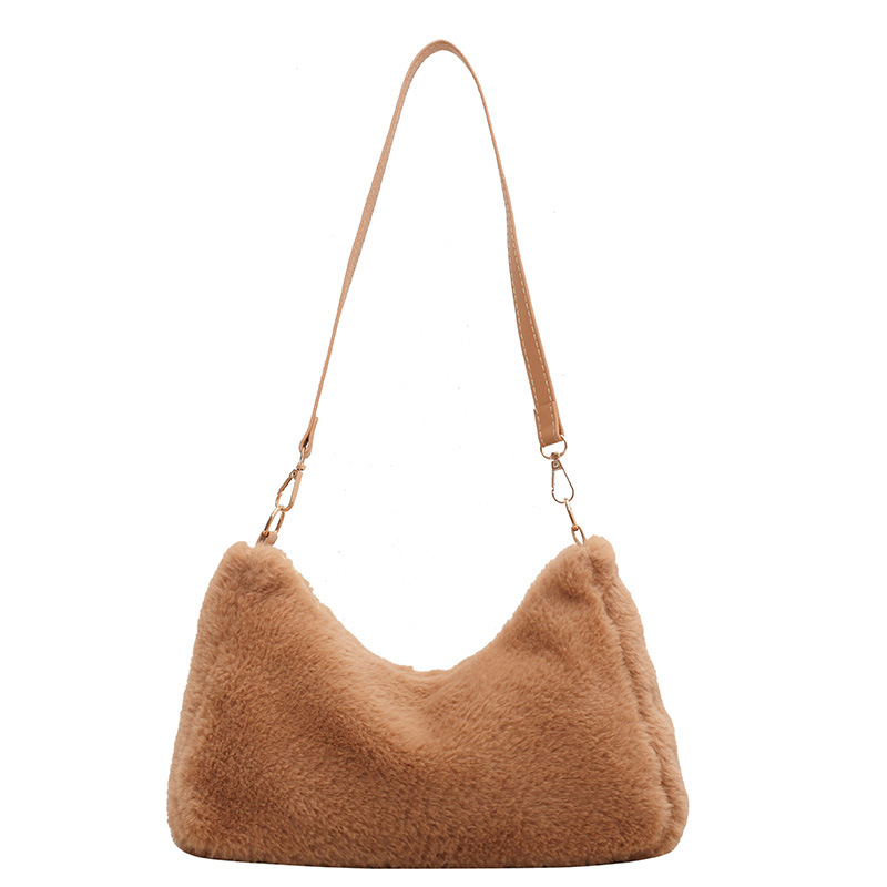 This is a new Instagram niche bag for women in autumn and winter, featuring a stylish and versatile plush single-shoulder underarm bag Item Picture