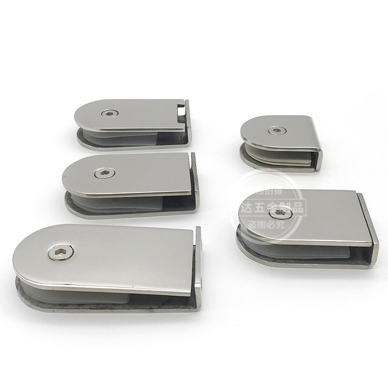 304 stainless steel 0-degree fixed clamp semi-circular double-sided bathroom clamp glass partition code shower room glass connection piece Application Scenario