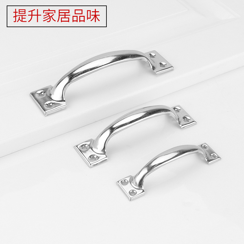 Old-fashioned iron sheet handle, stainless steel handle, door handle, 304 stainless steel rolling shutter door handle, bow-shaped handle details Picture