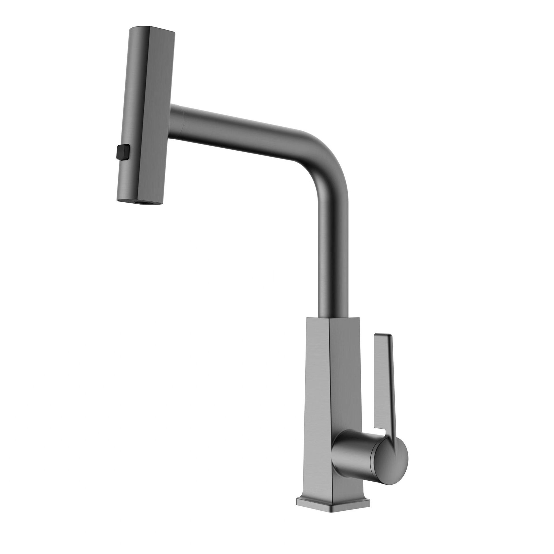 Gun ash under-sink, universal pull-out rain waterfall, cold and hot washbasin, household bathroom washbasin, faucet Item Picture