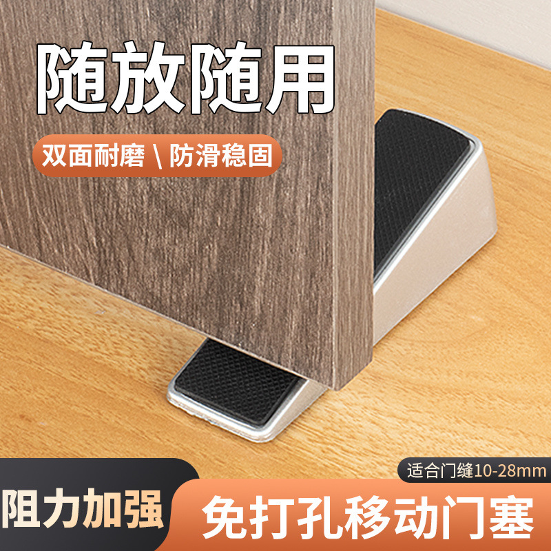 Non-punching household door stopper, fire door stopper, windproof and anti-collision device, silent door opening stopper, portable hotel details Picture