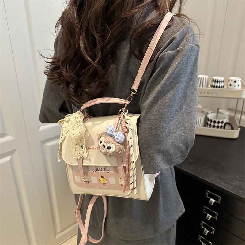 A simple, new and fashionable school-style casual Instagram backpack that is versatile and personalized for women, suitable for shopping, classes and commuting Specification drawing