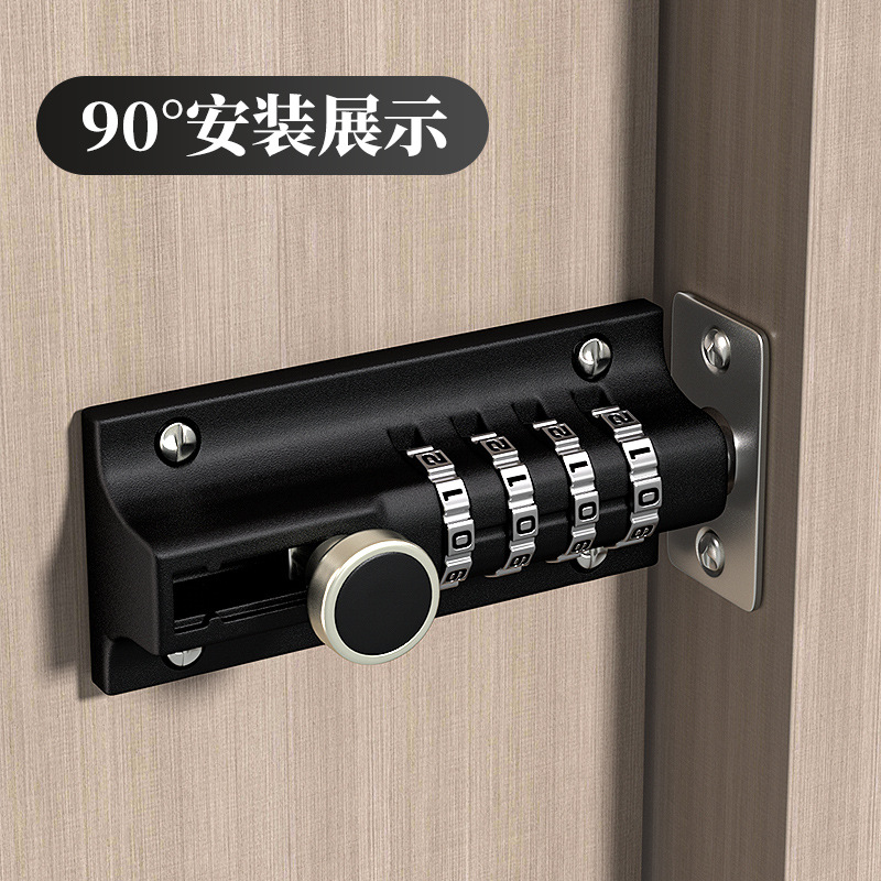 Password latch lock, no-drilling door bolt, waterproof and rust-proof outdoor door latch, wooden door safety lock, anti-theft password lock details Picture