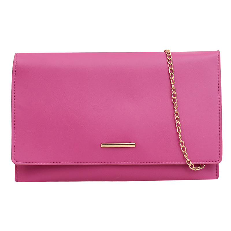 Solid color simple hand-held bag for women, 2024 new style dinner bag, summer chain simple young woman, single-shoulder crossbody bag for women Item Picture