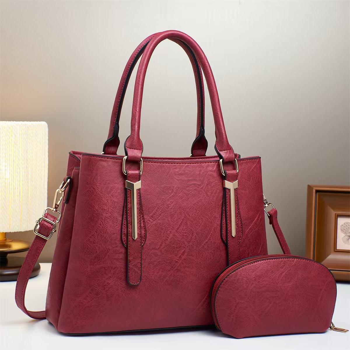Retro material women's bag 2025 new style fashionable and trendy women's bag, high-end single-shoulder crossbody bag, versatile handbag Specification drawing