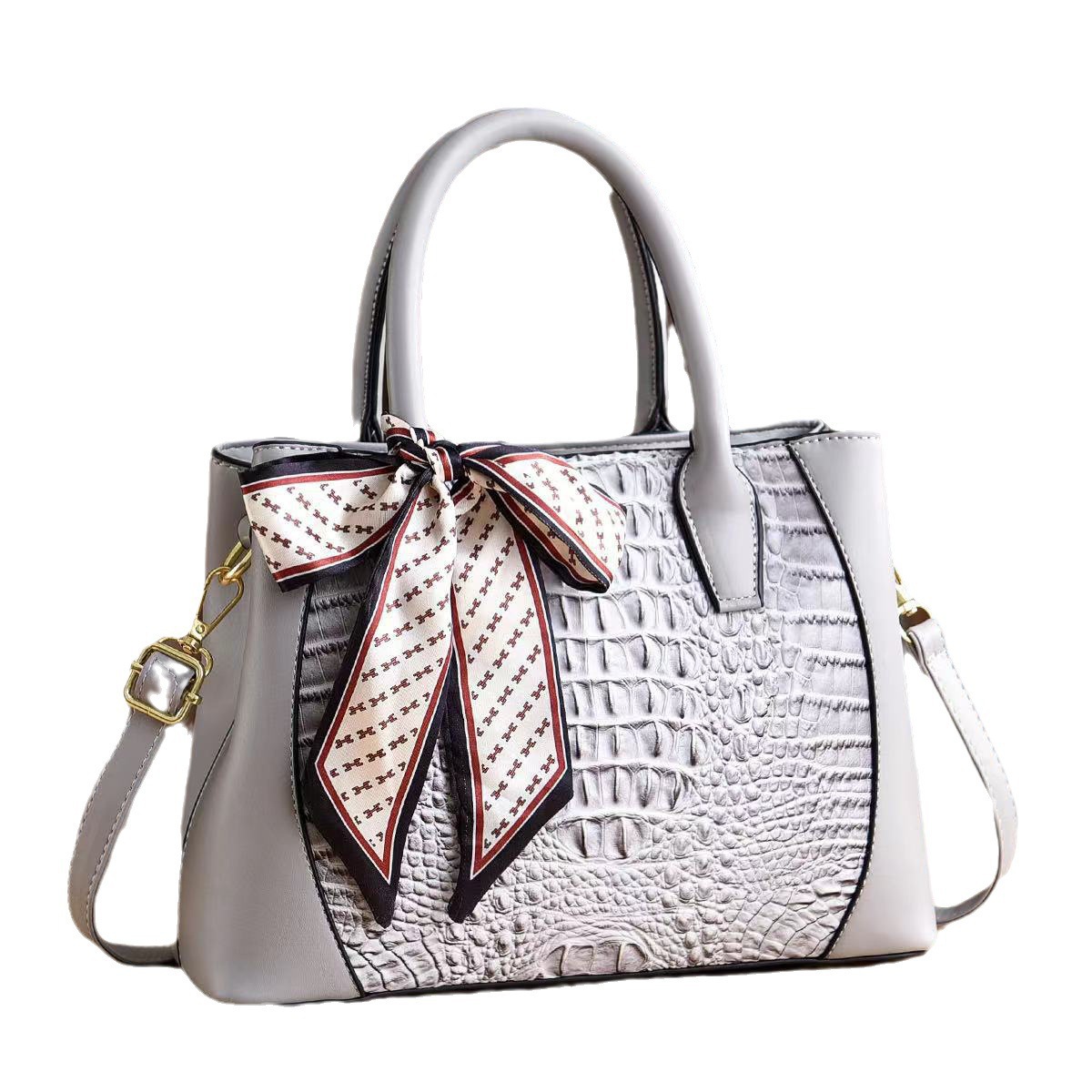 Cross-border women's bag 2023 New style European and American crocodile pattern handbag, fashionable and trendy, large-capacity single-shoulder crossbody women's bag Item Picture