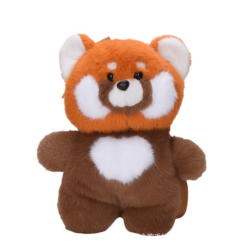 New cross-border plush backpack, cute raccoon doll, panda doll, versatile children's cartoon doll backpack Item Picture