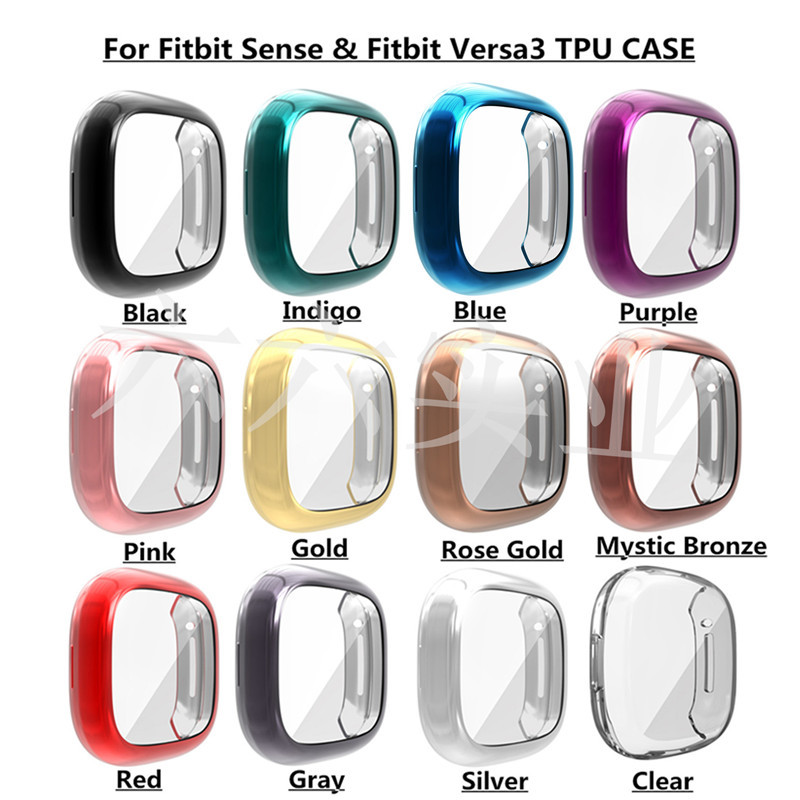 Suitable for Fitbit Versa3/Sense protective case, electroplated tpu full-coverage watch case versa3 watch case full figure