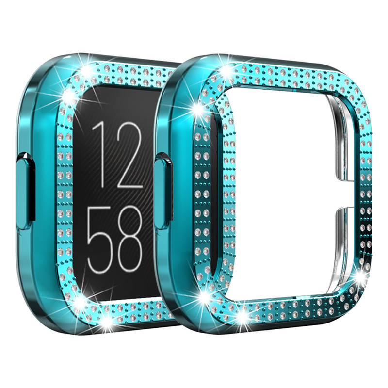 Suitable for fitbit versa2 PC double-row skeletonized diamond-encrusted case, versa2 electroplated protective case with diamond Specification drawing
