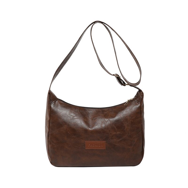 Women's bag 2025 New retro college style, versatile, large-capacity casual, large class commuting bag, single-shoulder handbag Item Picture