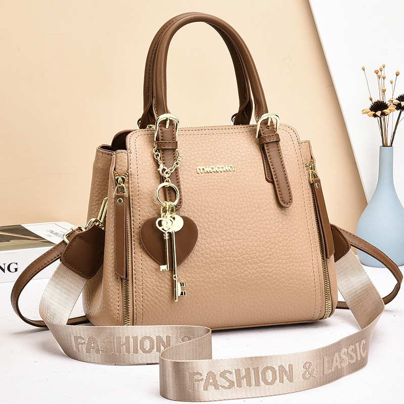 Solid color women's bag 2025 new style trendy Korean version, versatile and fashionable single-shoulder bucket bag, crossbody bag, women's handbag wholesale details Picture