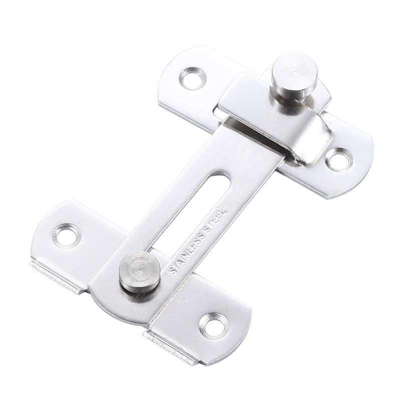 Stainless steel door latch, household pet cage, door bolt, lock, sliding door, left and right snap, door lock, thickened 90-degree right-angle door latch Item Picture