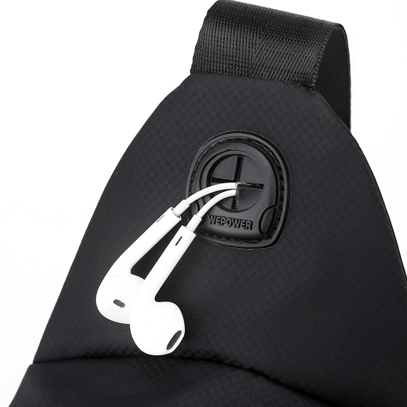 New cross-border men's casual chest bag, fashionable large-capacity crossbody bag, simple, portable and multi-functional single-shoulder bag details Picture