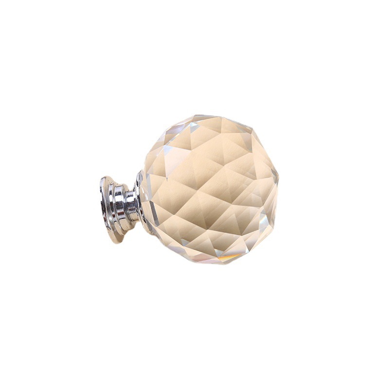 Zinc alloy k9 crystal multi-faceted ball handle, single-hole furniture cabinet door handle, transparent crystal handle manufacturer wholesale Item Picture